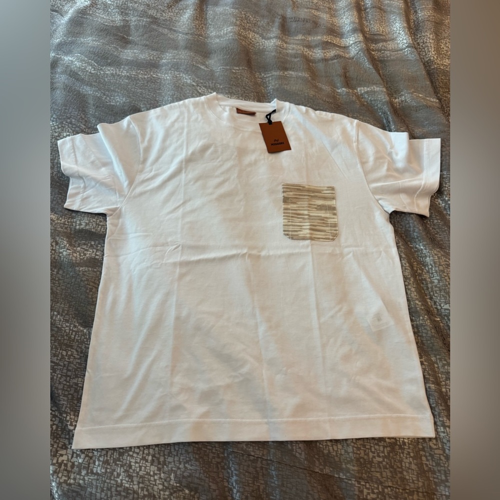 Missoni White Tee with Striped Pocket